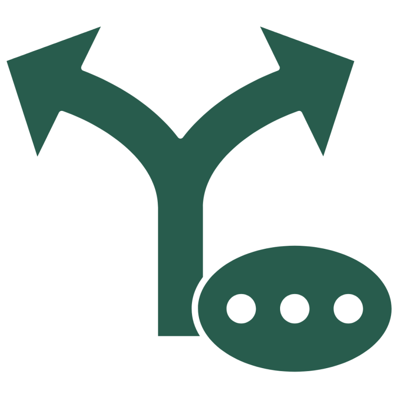 An icon with two pathways.