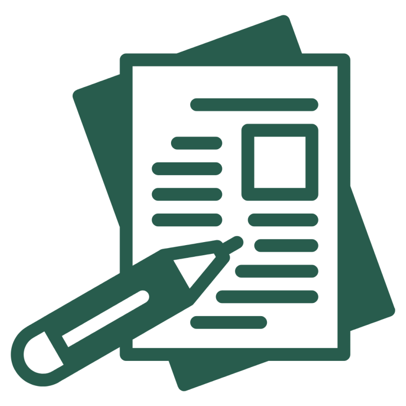 An icon of an application form.