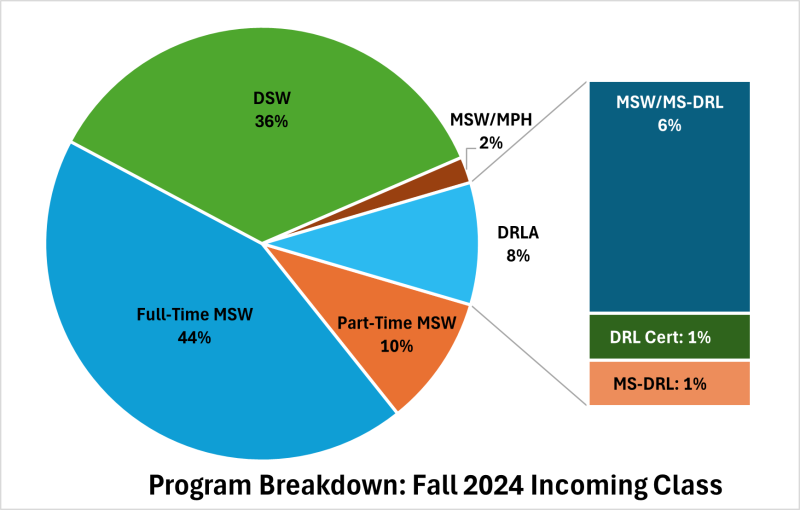 A pie chart showing what programs our students are enrolled in.