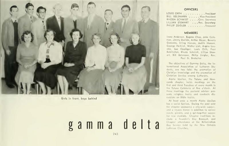 A photo of the Jamabalya yearbook in 1952 featuring Sue Oppliger.