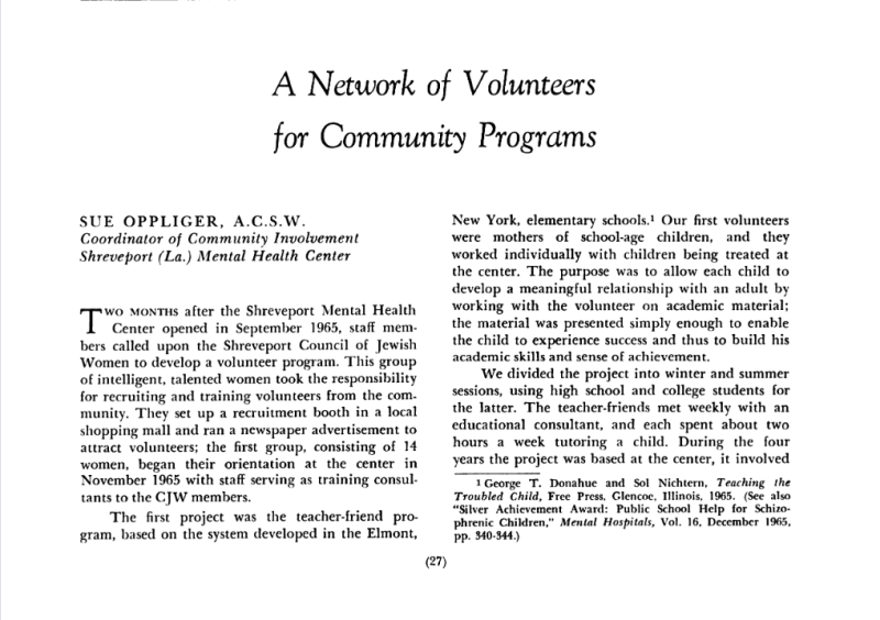 An image of Elvira Sue Oppliger's journal article.