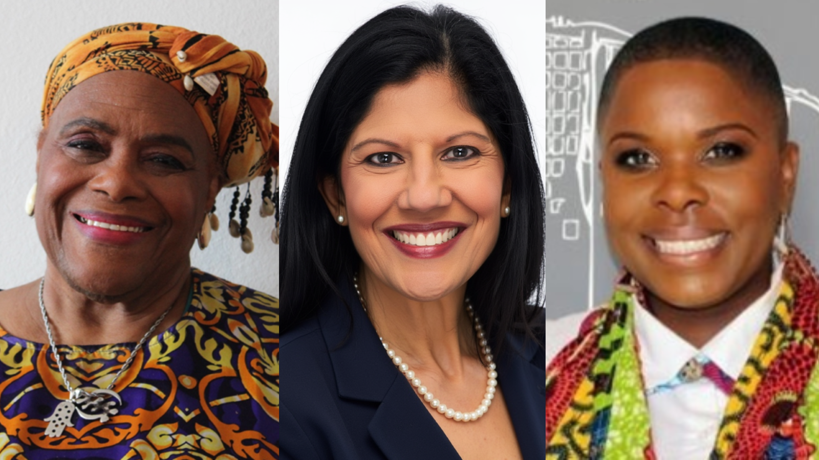 Three Headshots: Carol Bebelle, Kathy Levy-Oqueli, and Nubian Sun