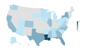 A map of the states where our 2024 incoming class is from.